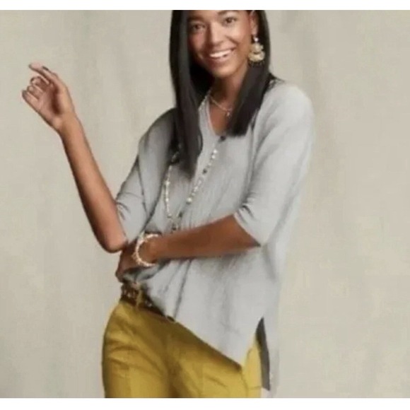 CAbi Sweaters - Cabi Gray Watson Ribbed Soft Sweater Women's‎ MED Top Gray V Neck Dolman Relaxed